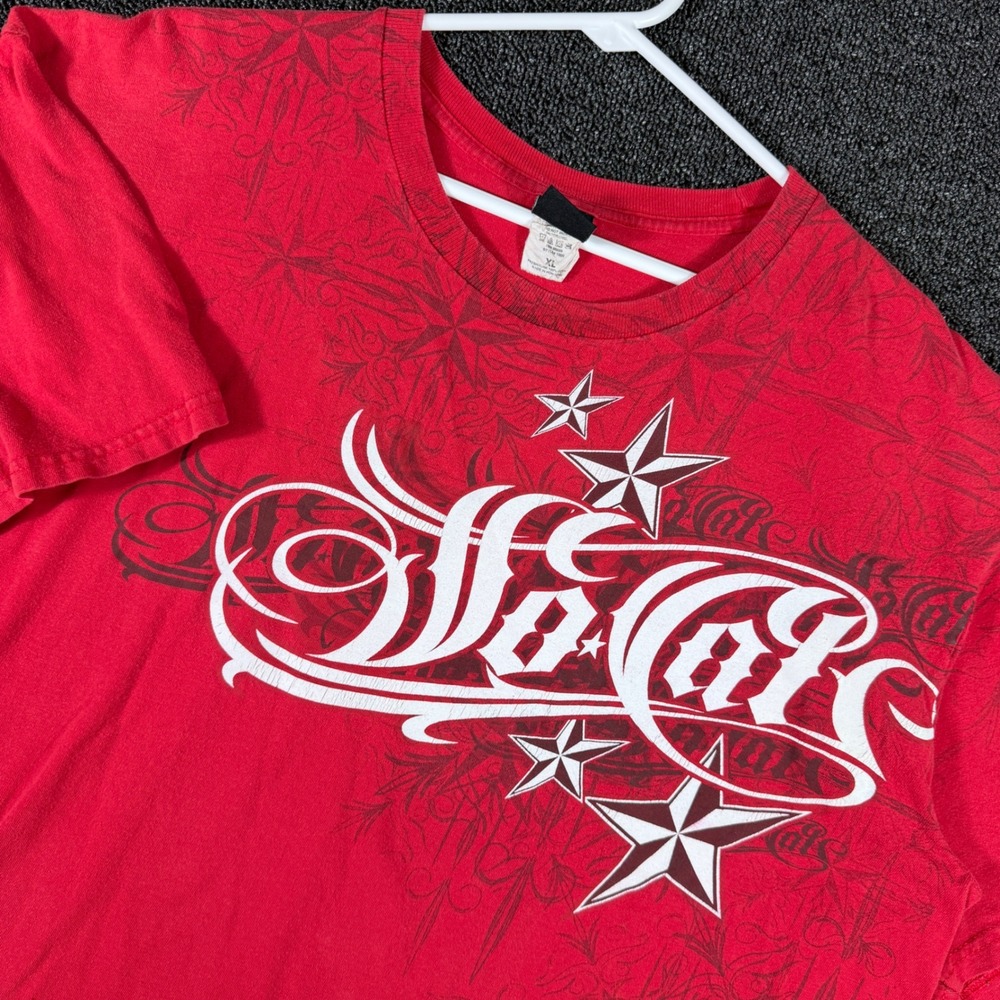 Vintage No Fear So Cal T Shirt Men's XL Red Graphic Y2K Tribal Skate Streetwear